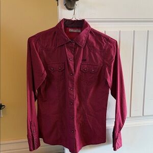 Cruel Girl Women's Red Button Down Shirt